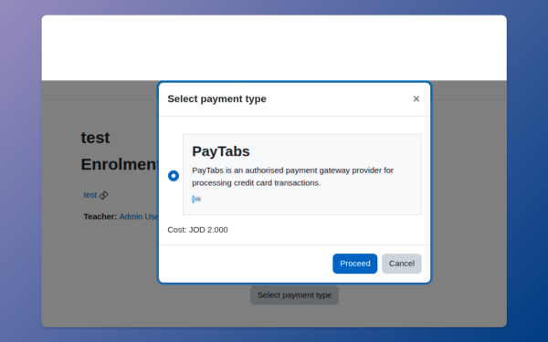 Moodle Paytab Enrolment